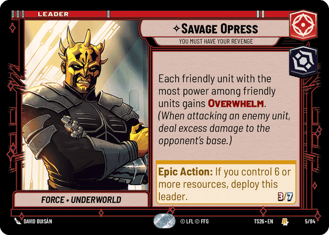 Savage Opress, You Must Have Your Revenge, Standard