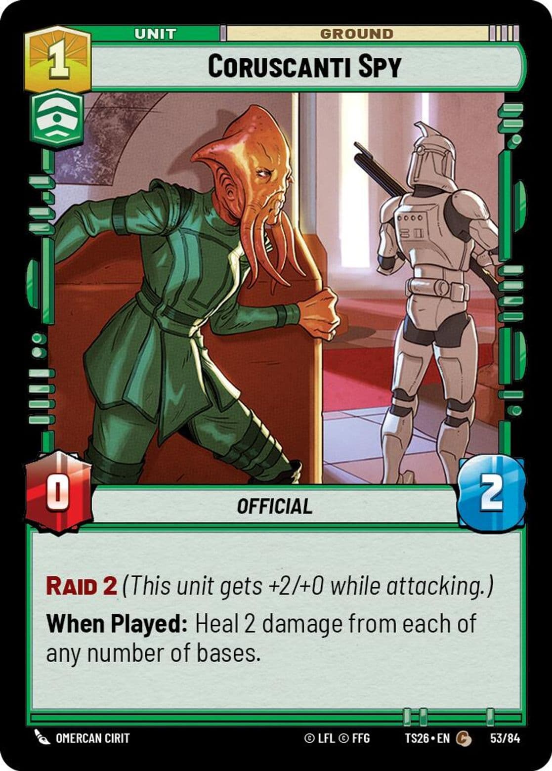 Coruscanti Spy, Standard