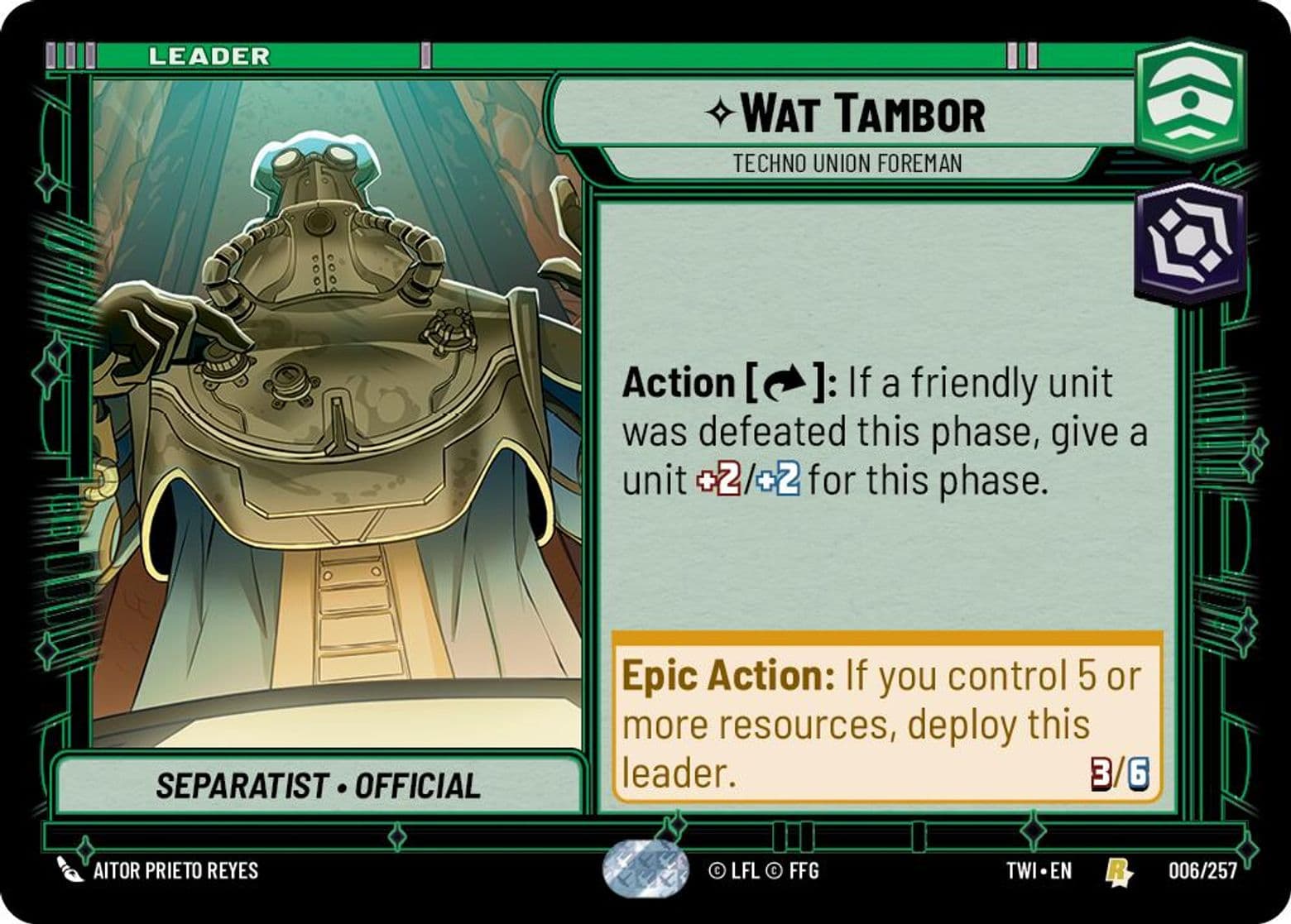 Wat Tambor, Techno Union Foreman, Standard