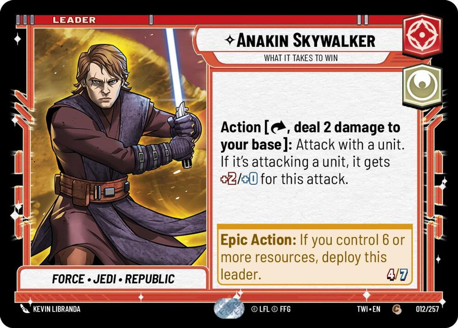Anakin Skywalker, What it Takes to Win, Standard