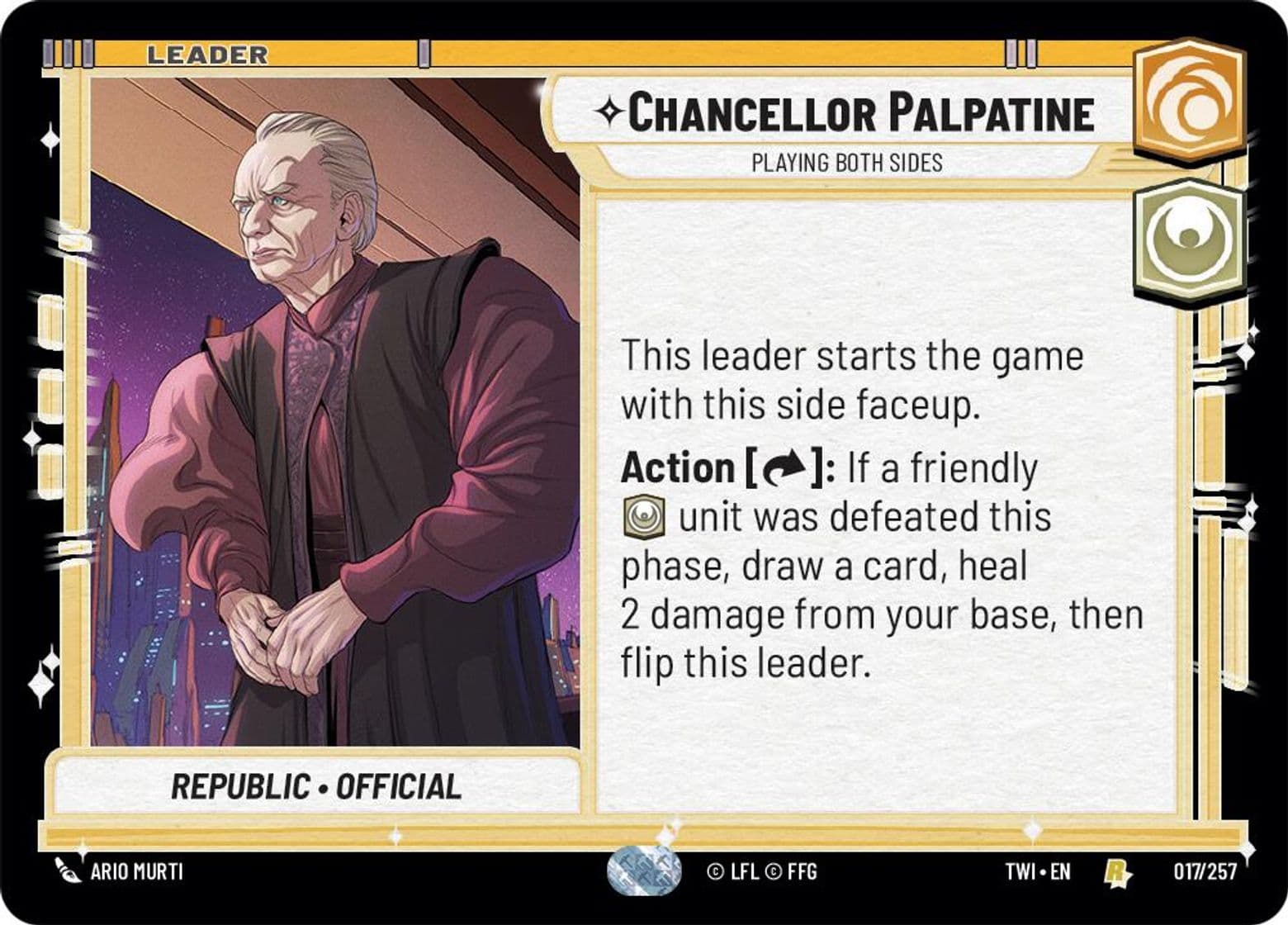 Chancellor Palpatine // Darth Sidious, Playing Both Sides, Standard