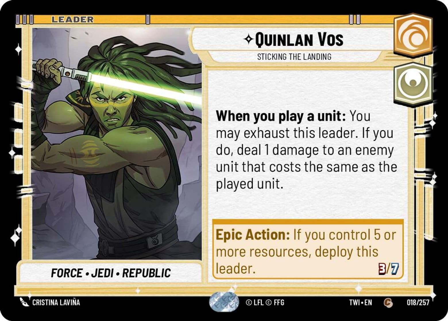 Quinlan Vos, Sticking the Landing, Standard