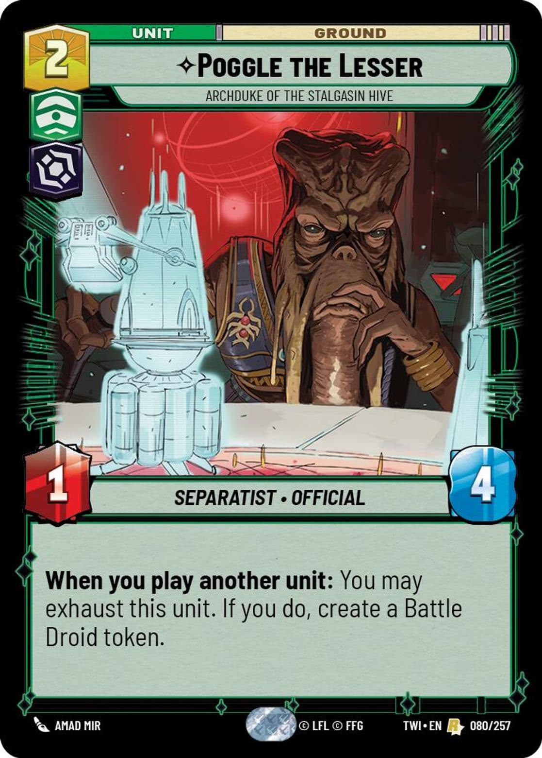 Poggle the Lesser, Archduke of the Stalgasin Hive, Standard