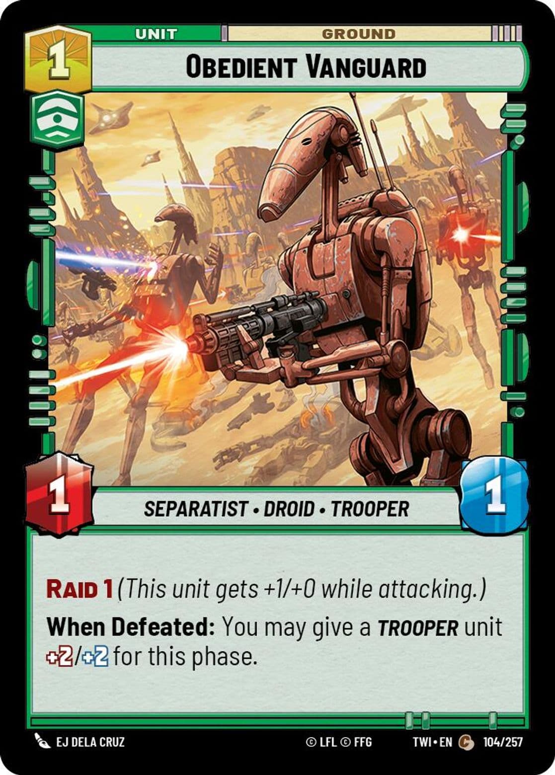 Obedient Vanguard, Standard