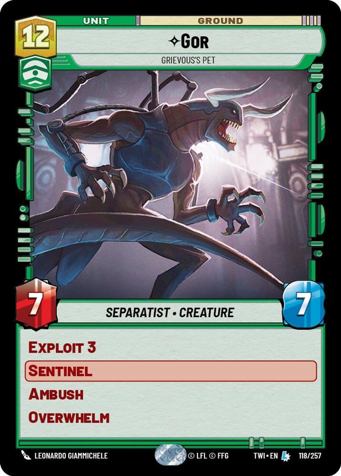Gor, Grievous's Pet, Standard