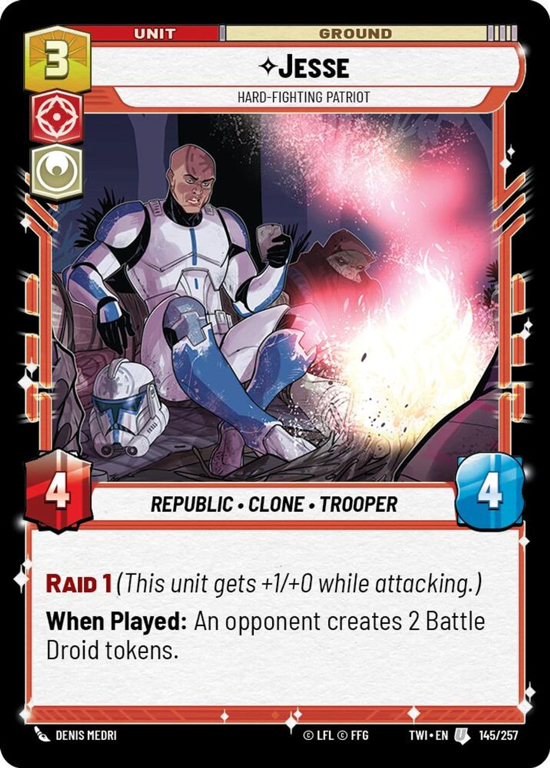 Jesse, Hard-Fighting Patriot, Standard