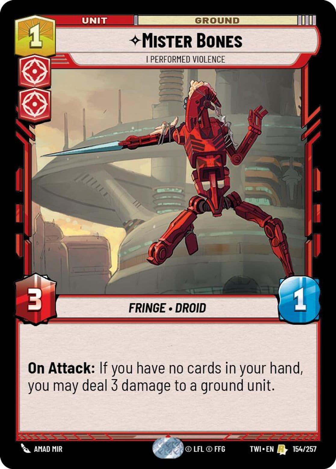 Mister Bones, I Performed Violence, Standard