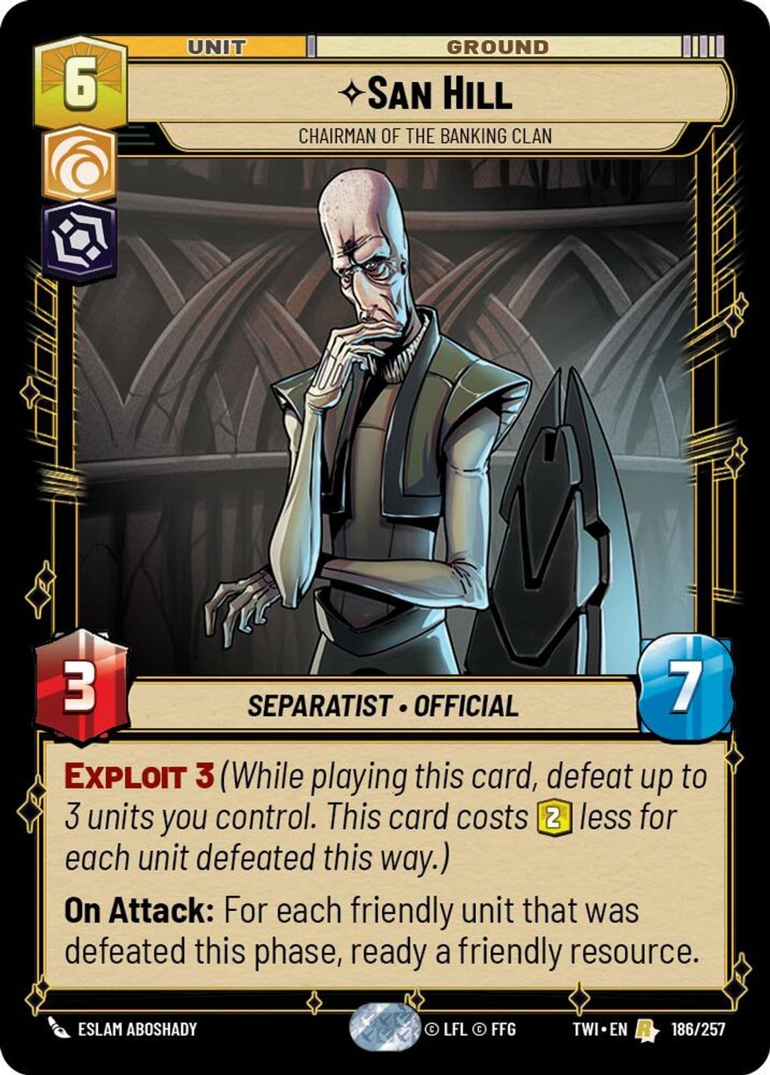 San Hill, Chairman of the Banking Clan, Standard