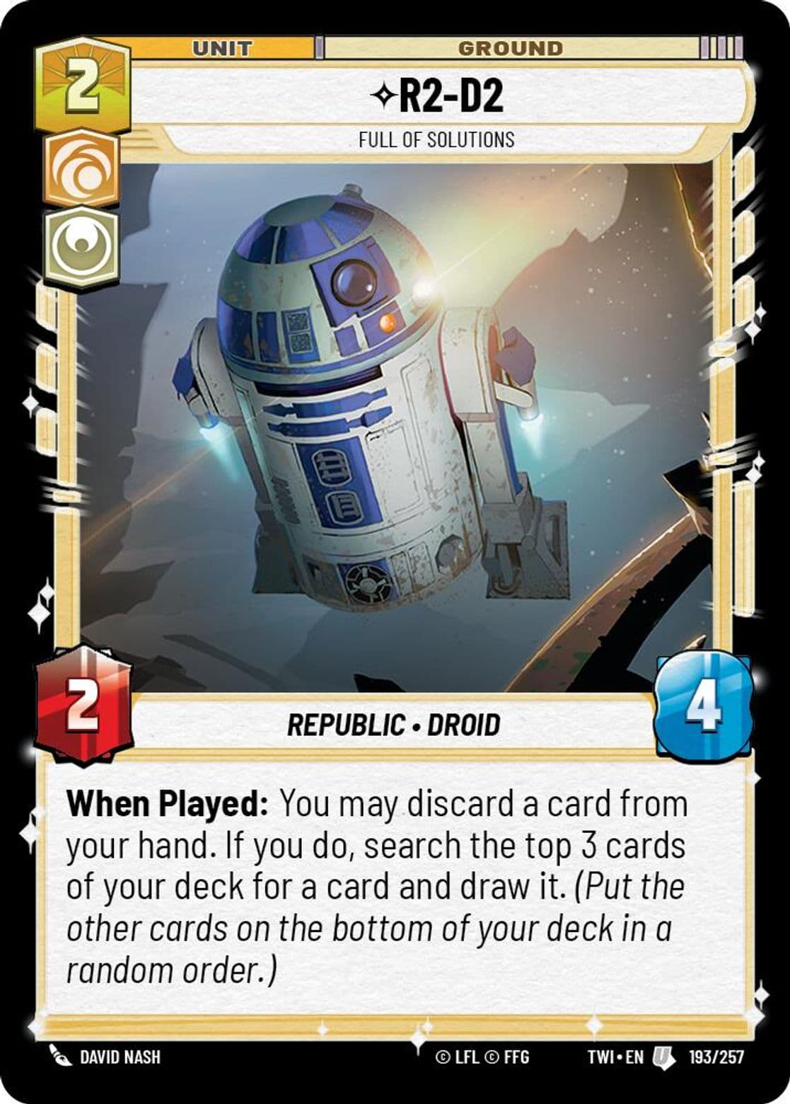 R2-D2, Full of Solutions, Standard