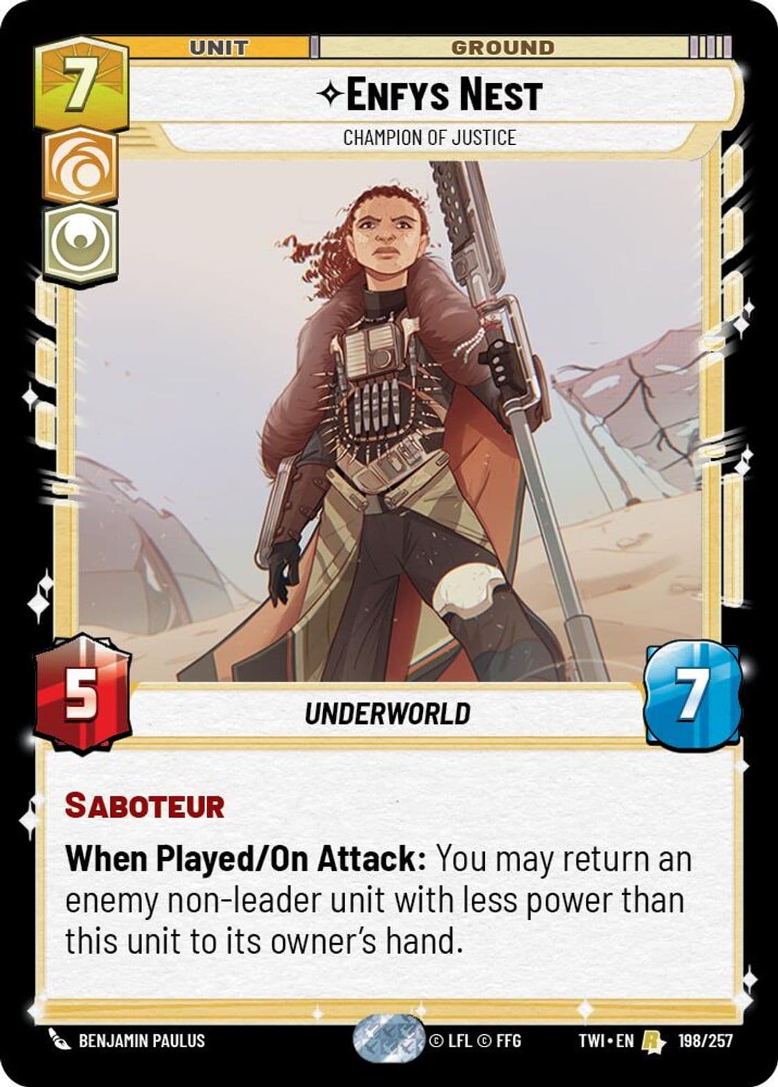 Enfys Nest, Champion of Justice, Standard