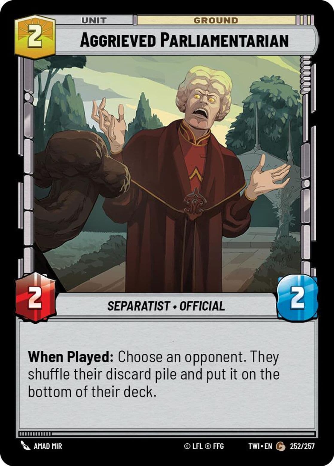 Aggrieved Parliamentarian, Standard